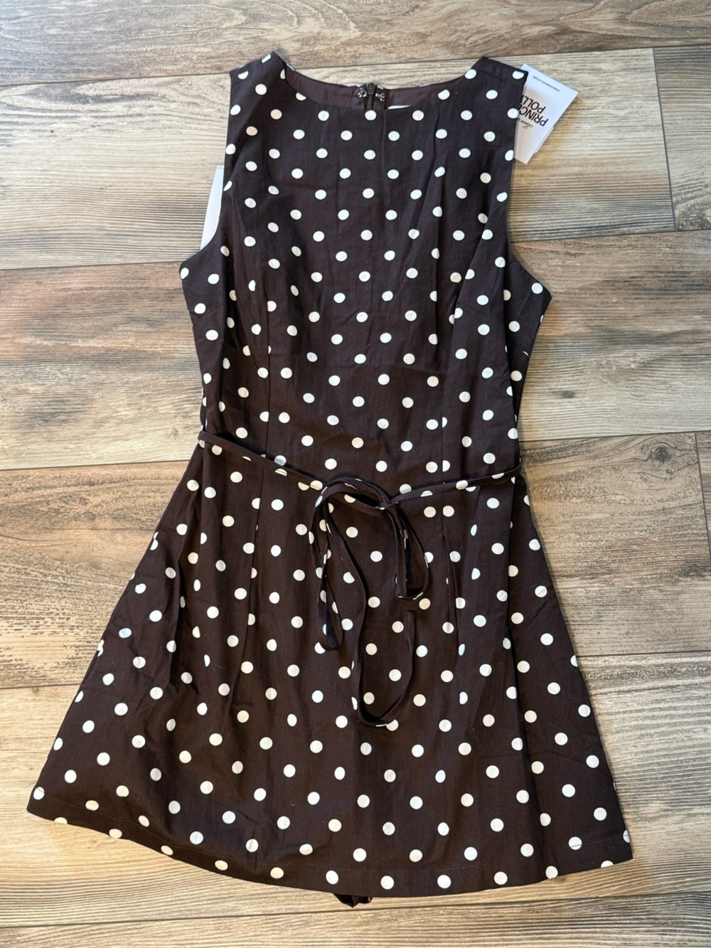 Princess Polly Brown & White Polka Dot Mini Dress Romper